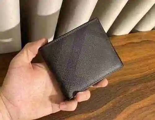 Cartera corta exclusiva masculina hecha de material de lona importado, bolsa de regalo de entrega de