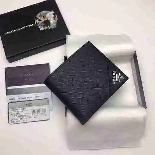 Cartera corta exclusiva masculina hecha de material de lona importado, bolsa de regalo de entrega de