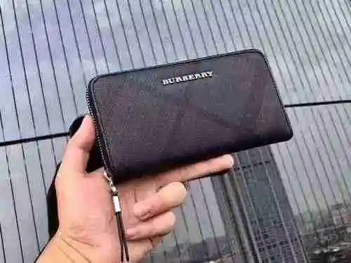 Cartera larga exclusiva masculina fabricada en piel vacuno original importada, bolsa de regalo con e