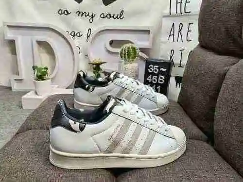 141DAdidas Clover Originals Superstar Shell Head Classic Versatile Casual Sports Board Shoe High Den