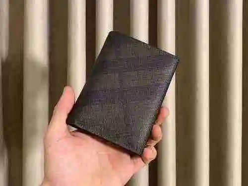 Cartera corta exclusiva masculina hecha de material de lona importado, bolsa de regalo de entrega de