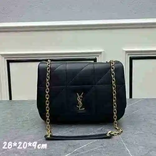 Bolso con cadena YSL Saint Laurent hecho de material de lona importado, bolsa de regalo de entrega d