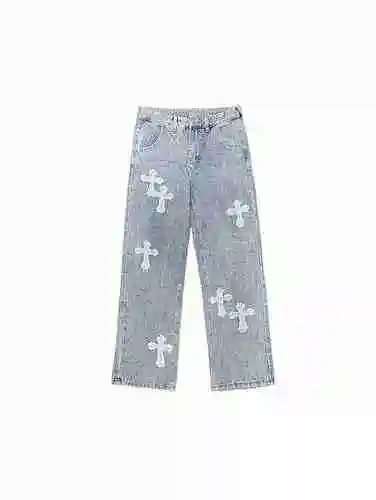 CH/Croix Classic Denim Blue Wash Old Leather Cross Jeans