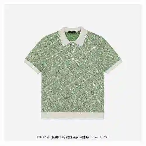 FD 23ss blend FF dark jacquard polo short sleeves
