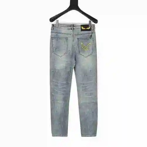Fendi/Fendi minimalist vintage classic leather logo jeans