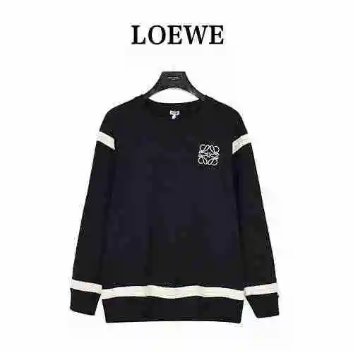 Loewe/Loewe 23Fw Colored Woven Ribbon Embroidered Round Neck Set Sweater