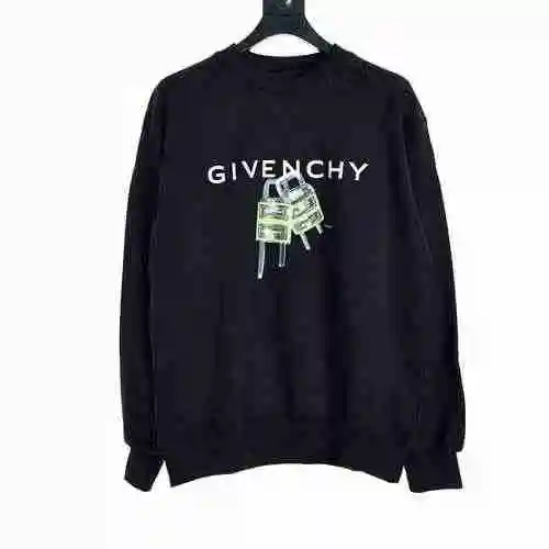 Lock letter printed round neck sweater