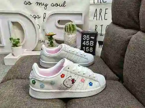 158DAdidas Clover Originals Superstar Shell Head Classic Versatile Casual Sports Board Shoes High De