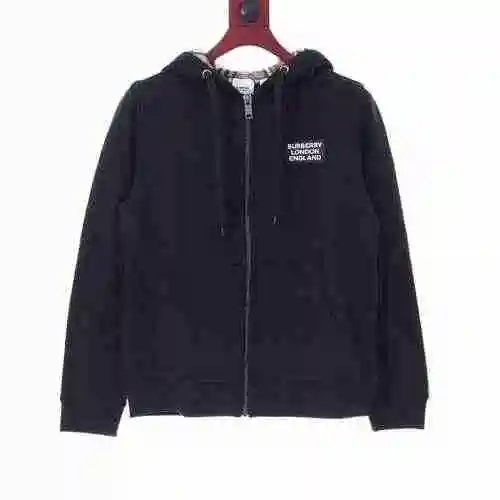Silicone logo inner plaid hooded jacket