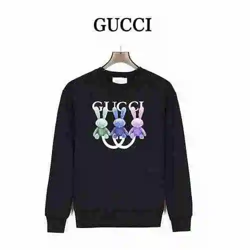 Gucci/Gucci 23Fw Rabbit Year Limited Double G-Letter Printed Round Neck Sweater