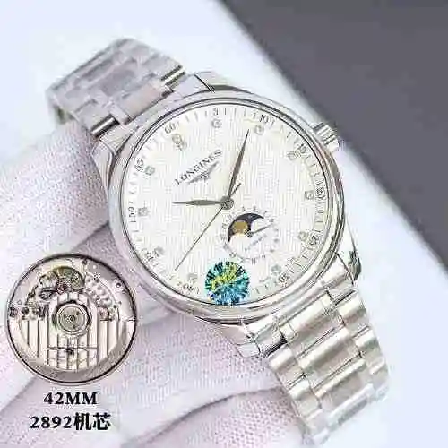 Reloj Longines para hombre con movimiento mecánico original totalmente automático, caja de acero de 