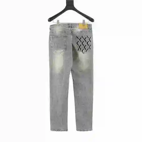 CD back diamond embroidered denim pants