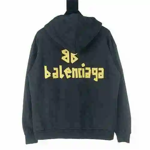 BALENCIAGA/Balenciaga BLCG Tape Letter Printed Zipper Hooded Coat