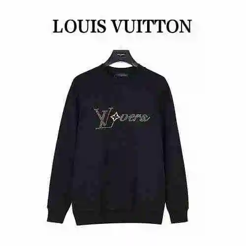 Louis Vuitton/Louis Vuitton 23Fw Feidong Limited Logo Hot Diamond Cotton Round Neck Sweater
