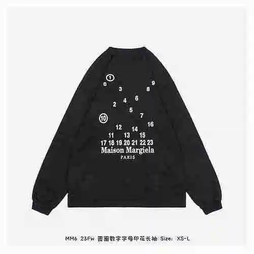 MM6 23Fw Circled Numeric Letter Printing Long Sleeve
