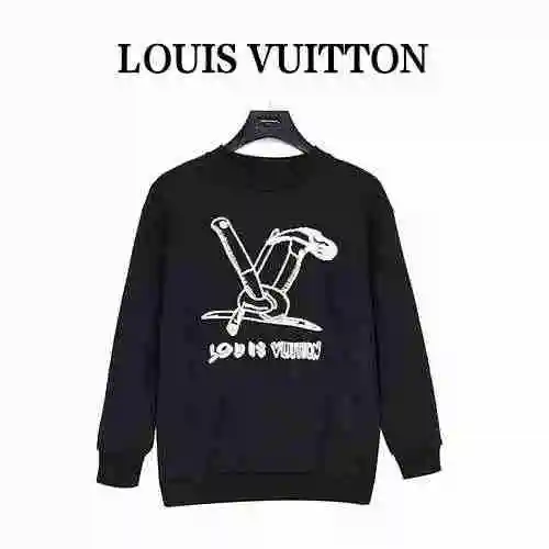 Louis Vuitton/Louis Vuitton 23Fw Hammer Tool Pattern Embroidered Cotton Round Neck Sweater