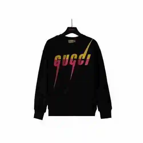 GUCCI/Gucci 2023SS Autumn/Winter New Gradient Lightning Letter Logo Round Neck Sweater