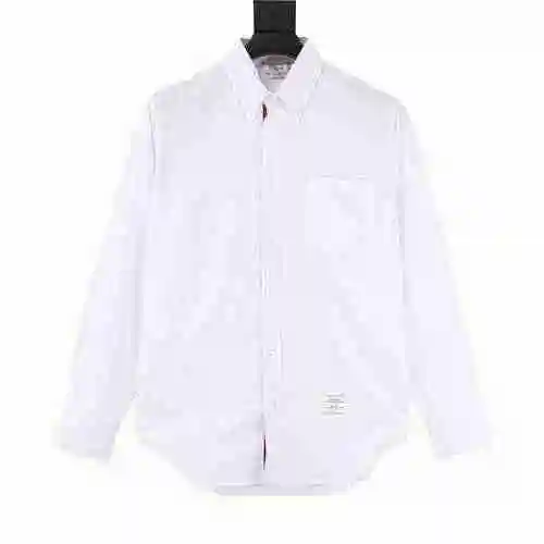 TB placket woven long sleeved shirt