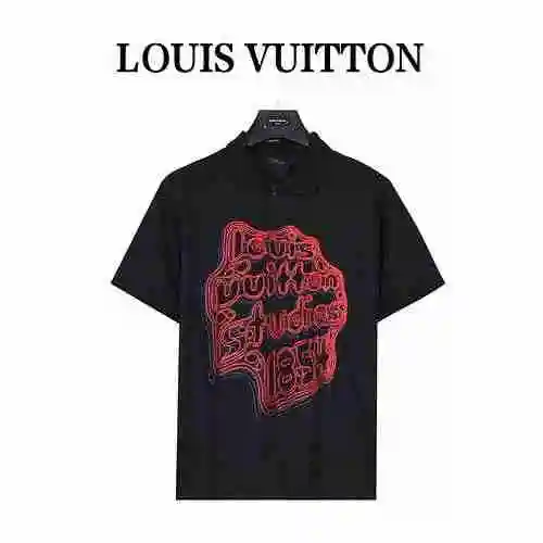 Louis Vuitton/Louis Vuitton 23ss embroidered cotton polo shirt