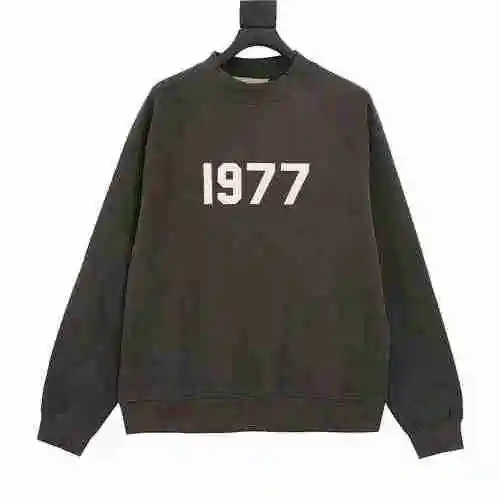 FEAR OF GOD DOUBLE LINE ESSENTIALS 1977 DIGITAL FLOCKED CREW NECK SWEATER