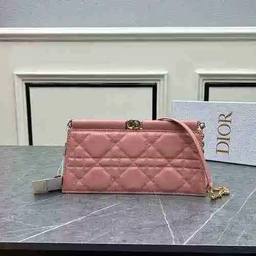 DIOR Bolso con cadena Dior hecho de material de lona importado, bolsa de regalo con entrega de alta 