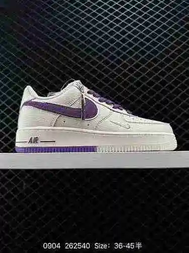 2 Oficial Popular Personalizado Nivel de empresa Nike Air Force Low Beige Púrpura Suela de doble ton