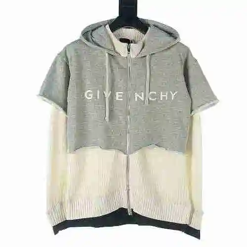 GIVENCHY/Givenchy GFC knitted fabric patchwork sweater jacket