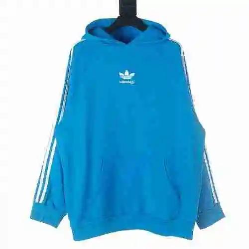 BALENCIAGA/Balenciaga BLCG Co branded Clover Letter Embroidered Three Bar Hoodie