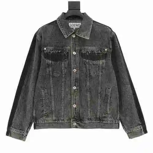 Loewe/Loewe 22fw Colorblock Single breasted Embossed Denim Coat