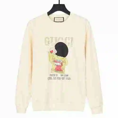 Gucci Gucci 2023 Autumn/Winter New Crayon New Funny Edition Series Digital Spray Printed Unisex Swea