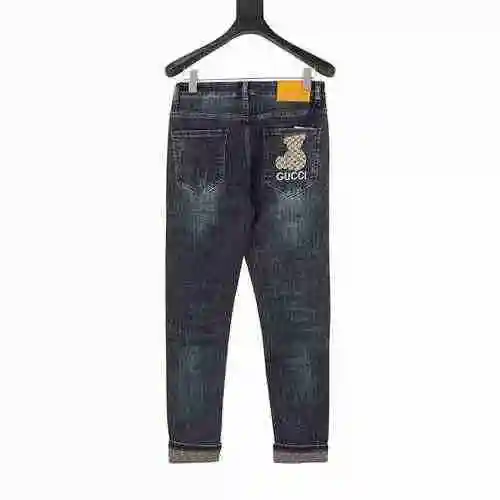G Family Back Bear Embroidered LOGO Jeans