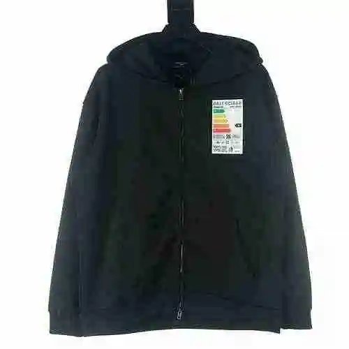 BALENCIAGA/Balenciaga BLCG Refrigerator Energy Meter Printed Zipper Hooded Coat