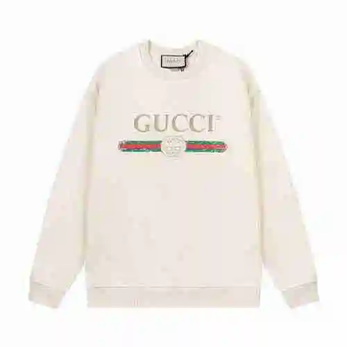Gucci Gucci Classic Popular Digital Spray Printed Belt Letter Logo Unisex Round Neck Sweater