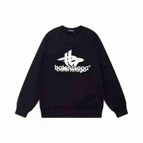 Balenciaga's 2023 Early Autumn New Night Glow Painting Process, White Shadow Letter Logo Round Neck 