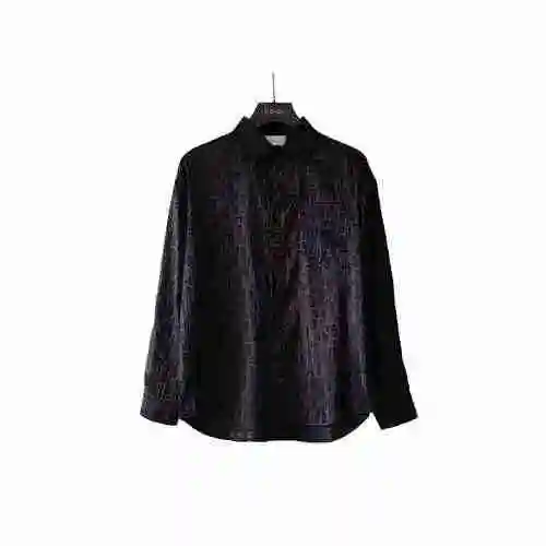 DIOR Dior 23 Fall Logo AOP Ice Silk Long Sleeve Shirt