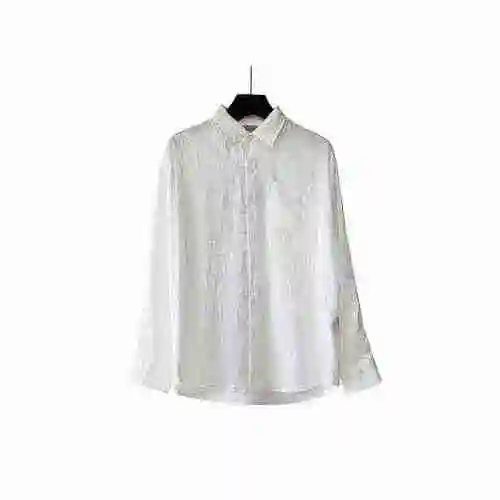 DIOR Dior 23 Fall Logo AOP Ice Silk Long Sleeve Shirt