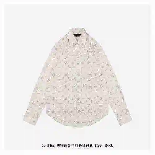 1v 23ss Lao Qian Flower Print Long Sleeve Shirt