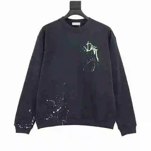 CD Speckled Embroidery Logo Round Neck Sweater