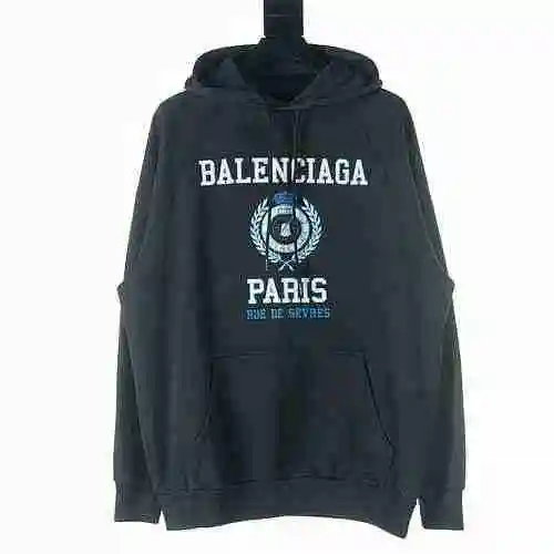 BALENCIAGA/Balenciaga BLCG Wheat Ear Crown Letter Printed Hoodie