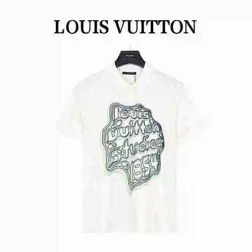Louis Vuitton/Louis Vuitton 23ss embroidered cotton polo shirt