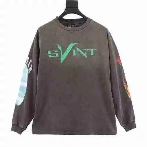 SAINT MICHAEL X VLONE Co branded 22FW Devil and Angel Print Long Sleeve