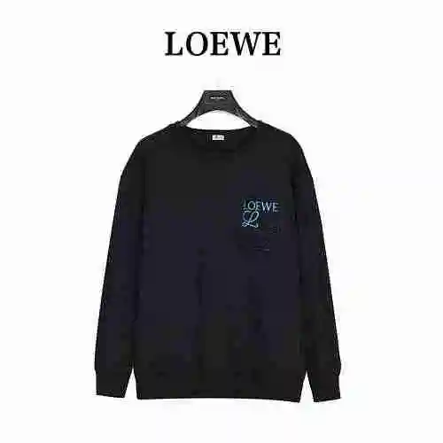 Loewe/Loewe Pocket Logo 3D Contrast Embroidered Round Neck Sweater