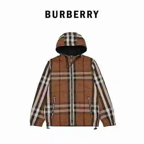 Burberry's latest rubber nameplate embellished with black nylon waterproof jacket