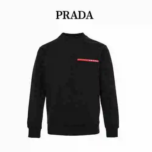 Prada/Prada 22Fw Classic Red Striped Round Neck Sweater