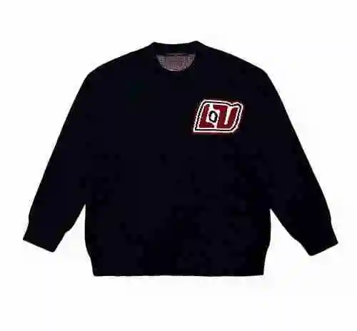 Louis Vuitton/Louis Vuitton 23ss 1854 series black and red with round neck sweater