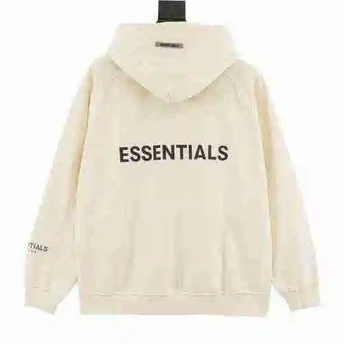 Fear of God Double Thread Essentials Back Silicone Letter Zipper Hoodie