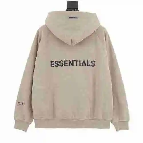 Fear of God Double Thread Essentials Back Silicone Letter Zipper Hoodie