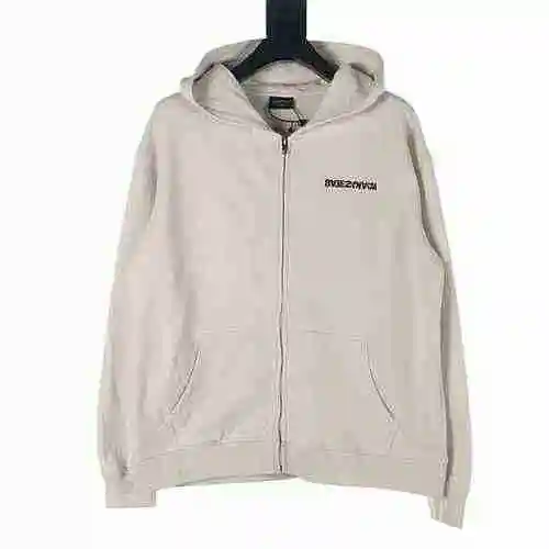 BALENCIAGA/Balenciaga BLCG Reversed Letter Embroidered Zipper Hooded Coat