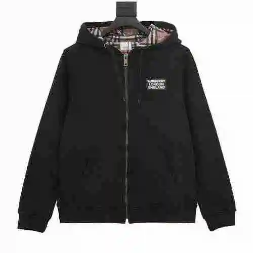 BBR 21Fw Silicone Logo Inner Plaid Hooded Coat