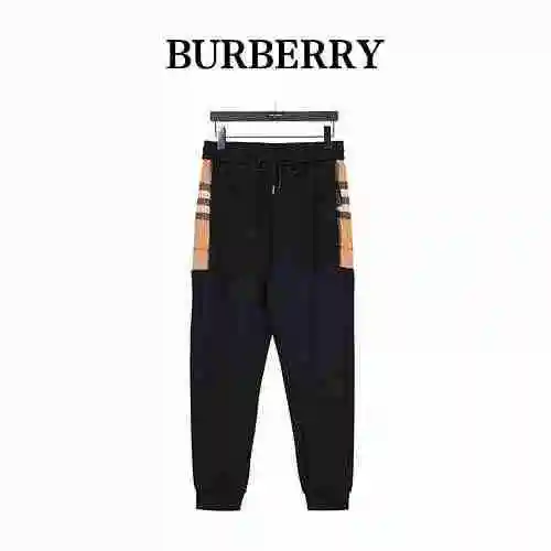 Burberry/Burberry classic side plaid patchwork cotton pants